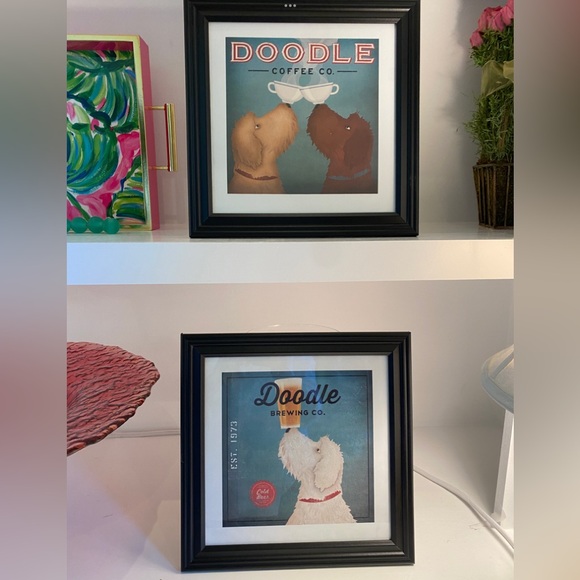 Framed Doodle Coffee Company Print 🎄🐾 Christmas Gift Goldendoodle Labradoodle - Picture 15 of 15